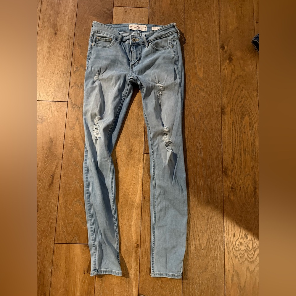 Hollister Light Blue Distressed Skinny Jeans